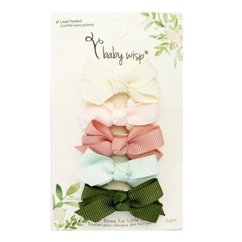 Chelsea Boutique Grosgrain Bows 5 Pack Snap Clips