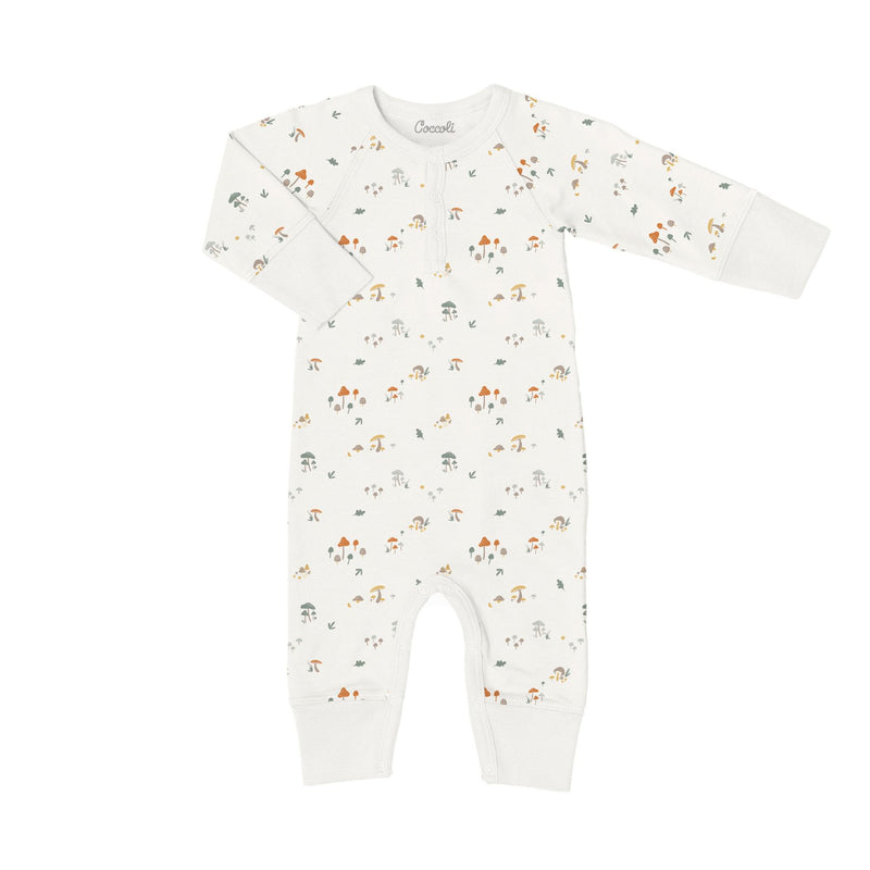 Infant Modal Unionsuit, Mushroom on Cream