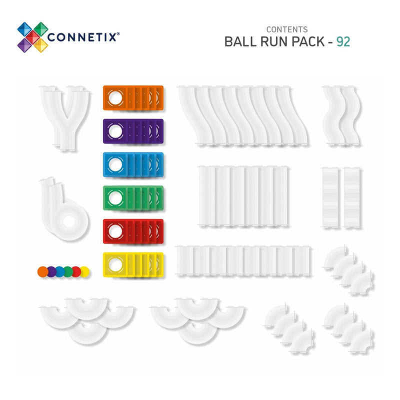 Magnetic Tiles Rainbow - Ball Run Pack 92 pcs