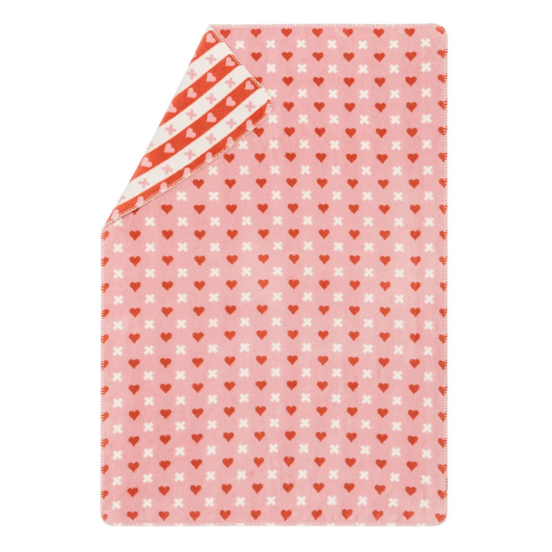 Mila Toddler Velour Blanket - Hearts + Crosses Allover