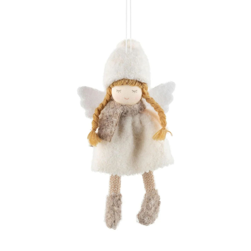 Fabric Snow Angel with Hat Ornament