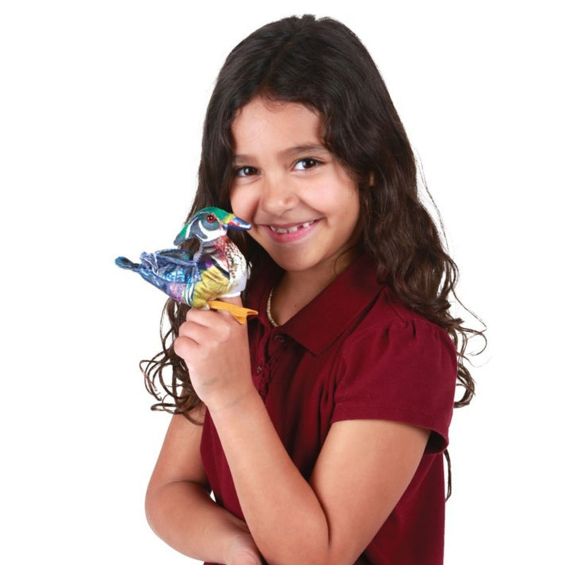 Mini Wood Duck Finger Puppet