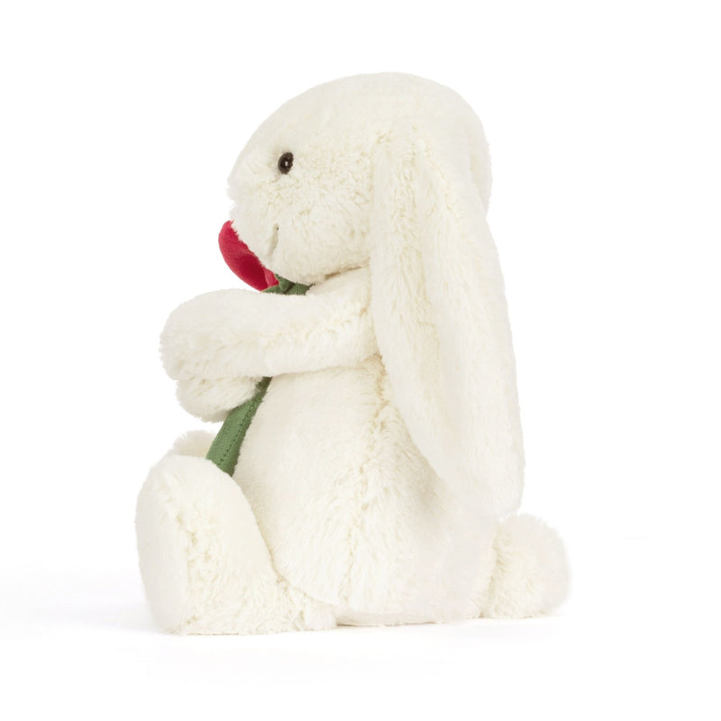 Cream Bunny with Rose