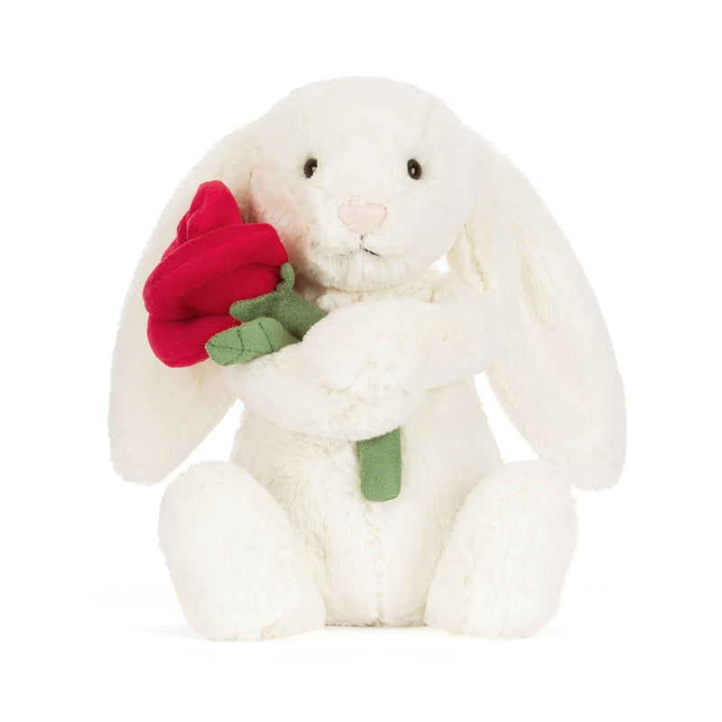 Cream Bunny with Rose