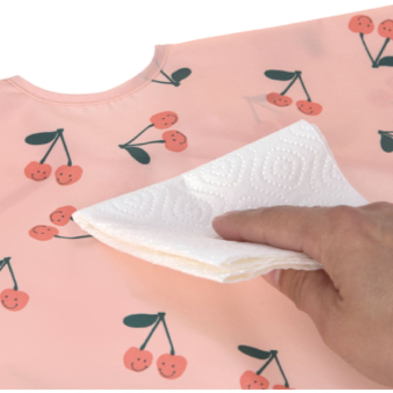 Long Sleeve Bib (2 pcs) - Happy Fruits, Cherry