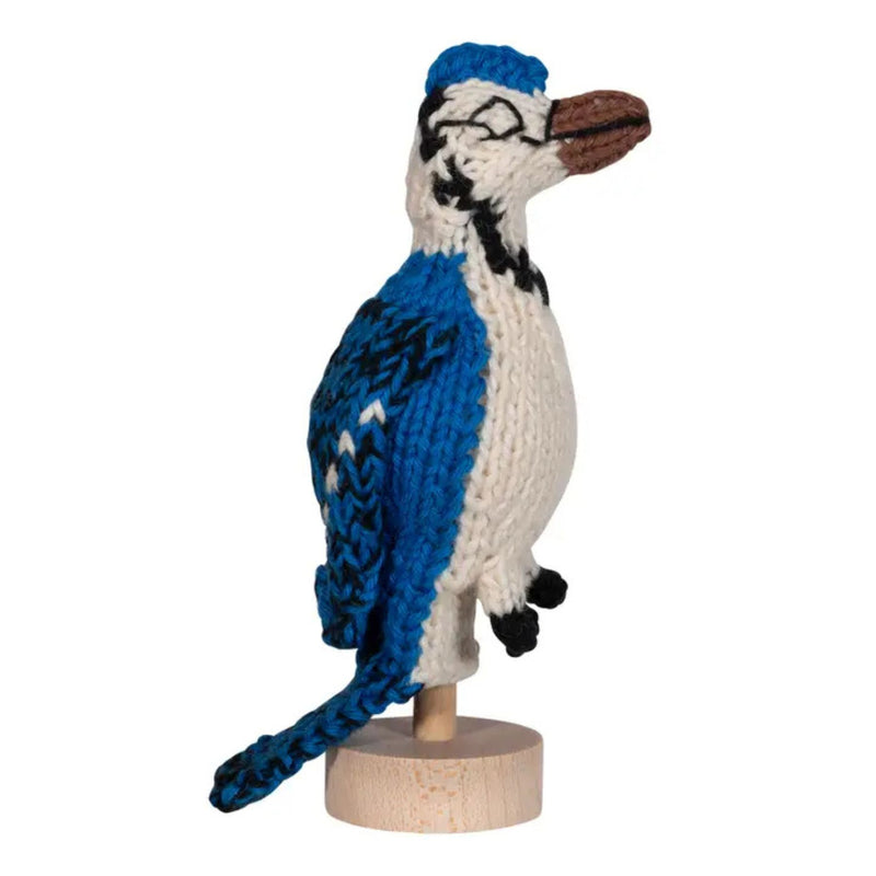 Organic Cotton Finger Puppet - Blue Jay
