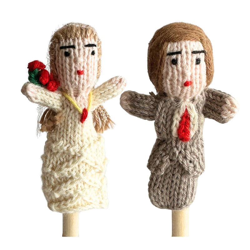 Organic Cotton Finger Puppet - Bride + Groom