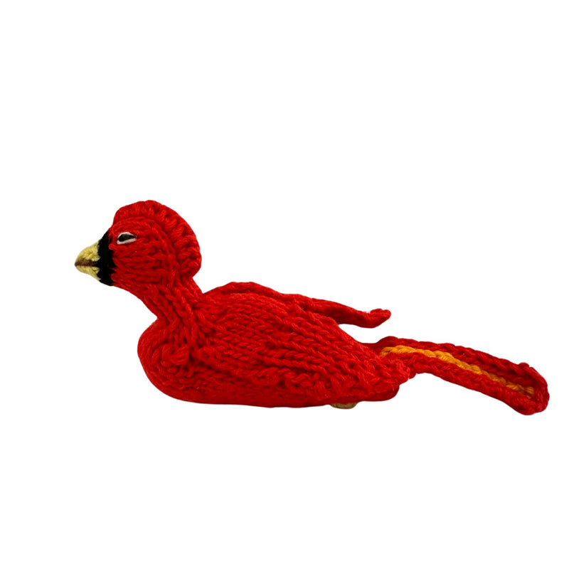 Organic Cotton Finger Puppet - Cardinal