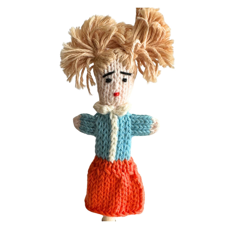 Organic Cotton Finger Puppet - Girl