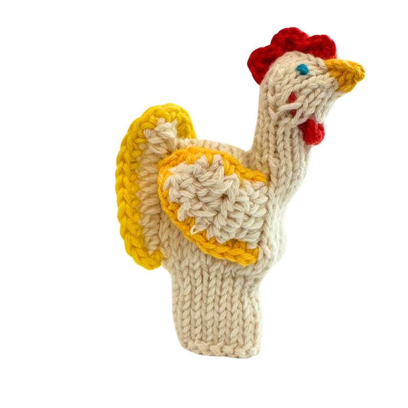 Organic Cotton Finger Puppet - Hen