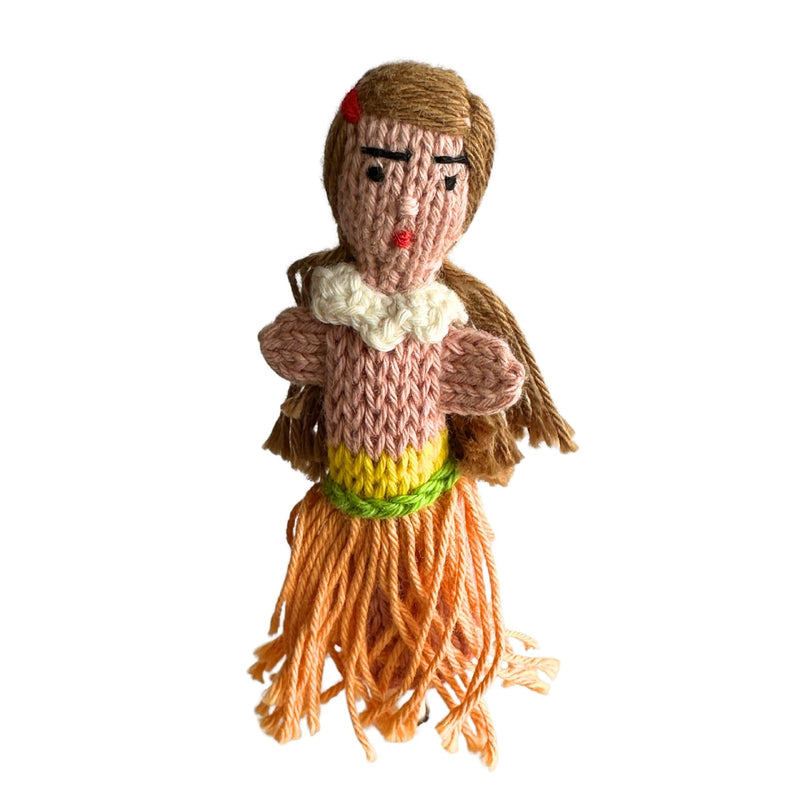 Organic Cotton Finger Puppet - Hula Girl