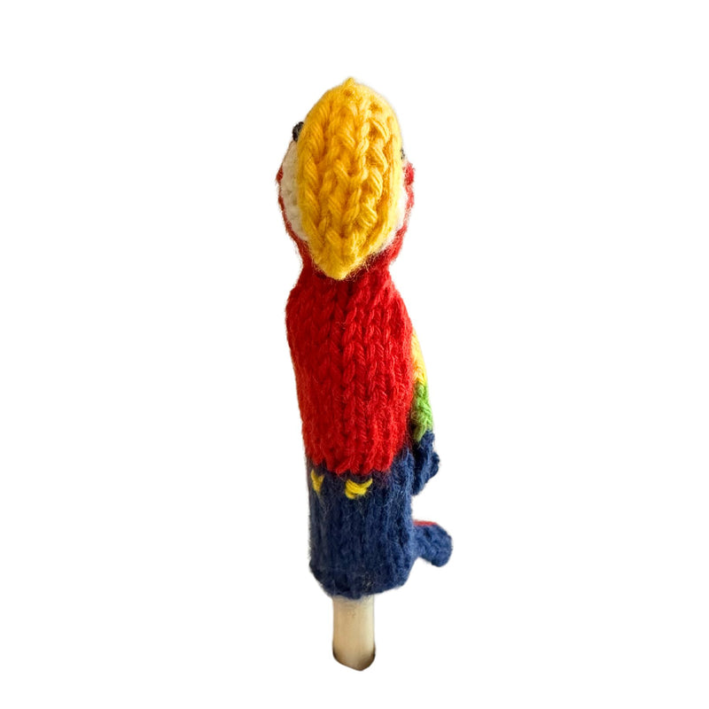 Organic Cotton Finger Puppet - Macaw