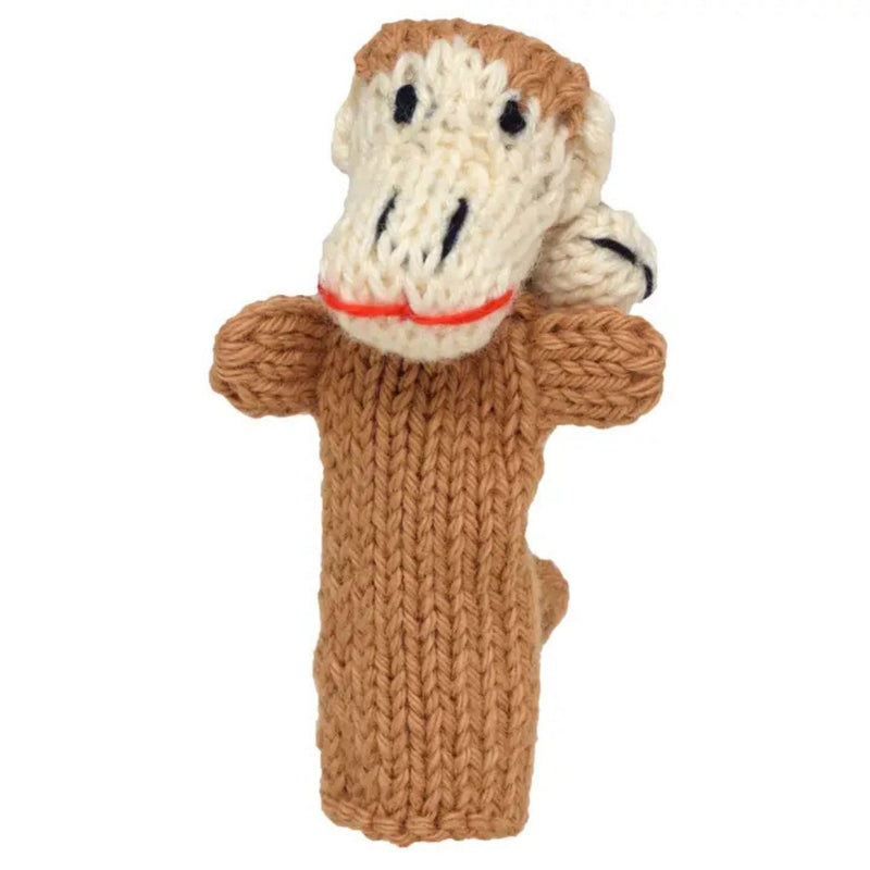 Organic Cotton Finger Puppet - Monkey + Baby