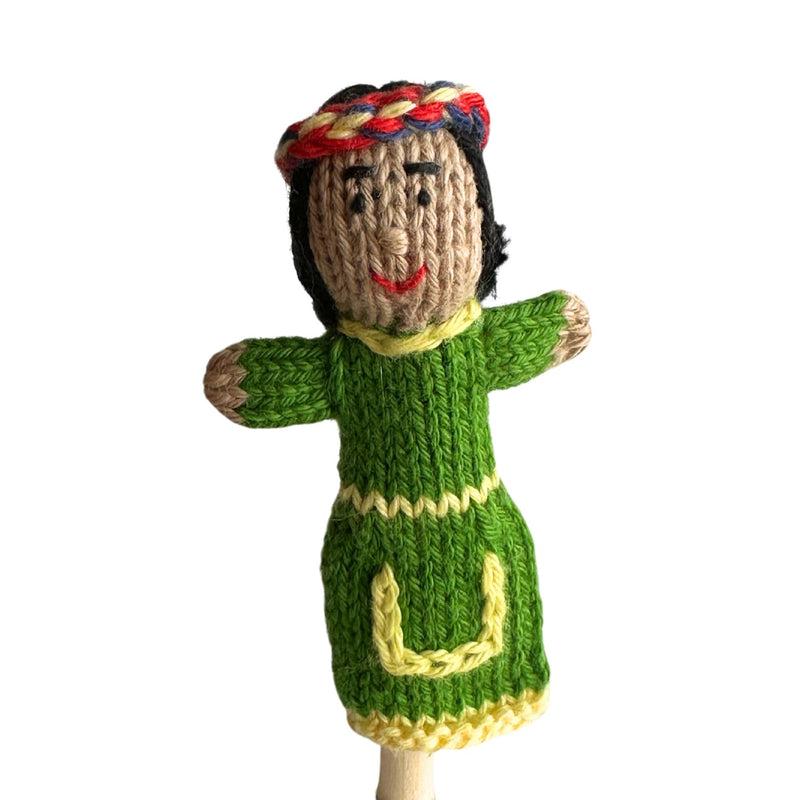 Organic Cotton Finger Puppet - North American Indian Girl