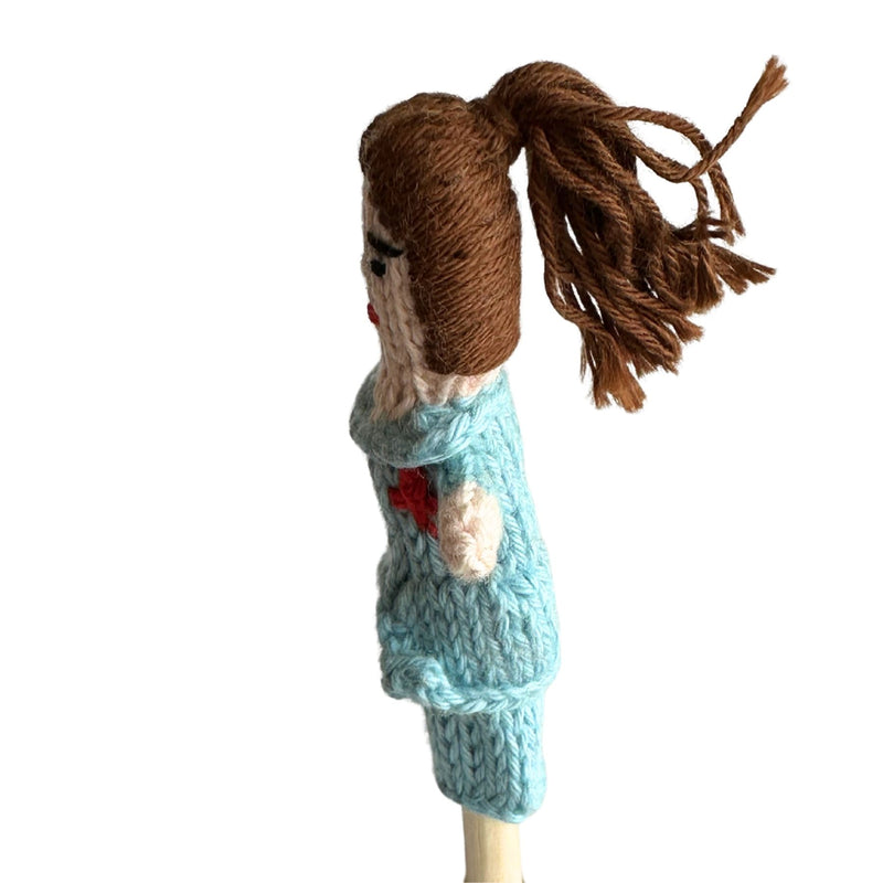 Organic Cotton Finger Puppet - Nurse