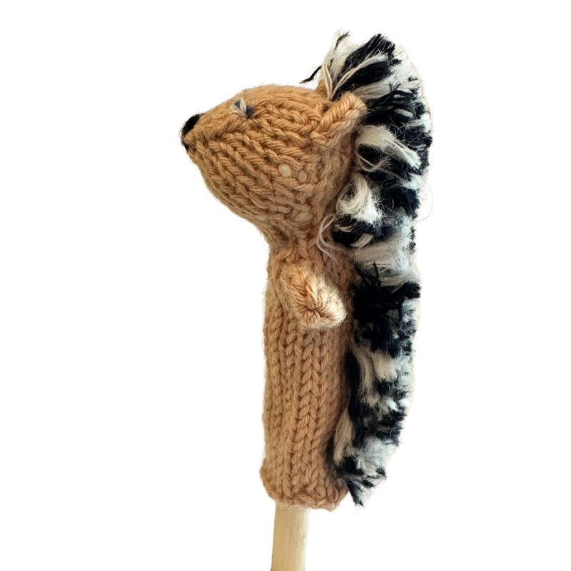 Organic Cotton Finger Puppet - Porcupine
