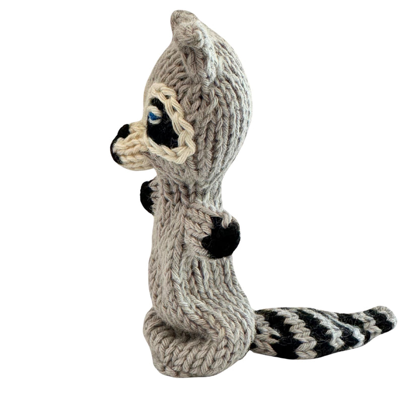 Organic Cotton Finger Puppet - Raccoon
