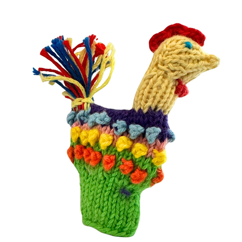 Organic Cotton Finger Puppet - Rooster