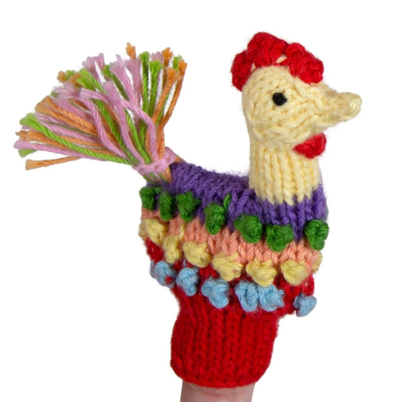 Organic Cotton Finger Puppet - Rooster