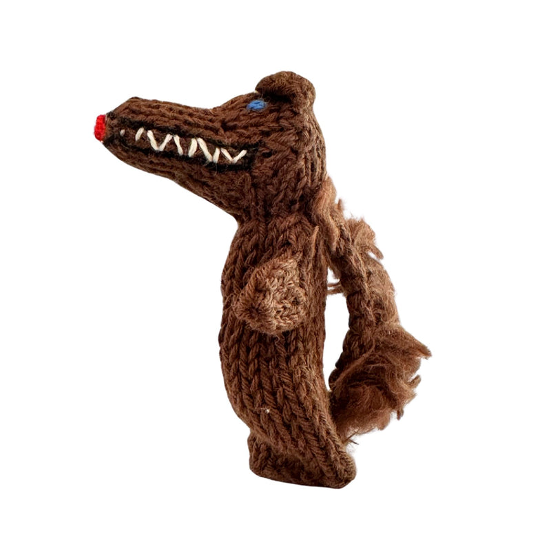 Organic Cotton Finger Puppet - Wolf