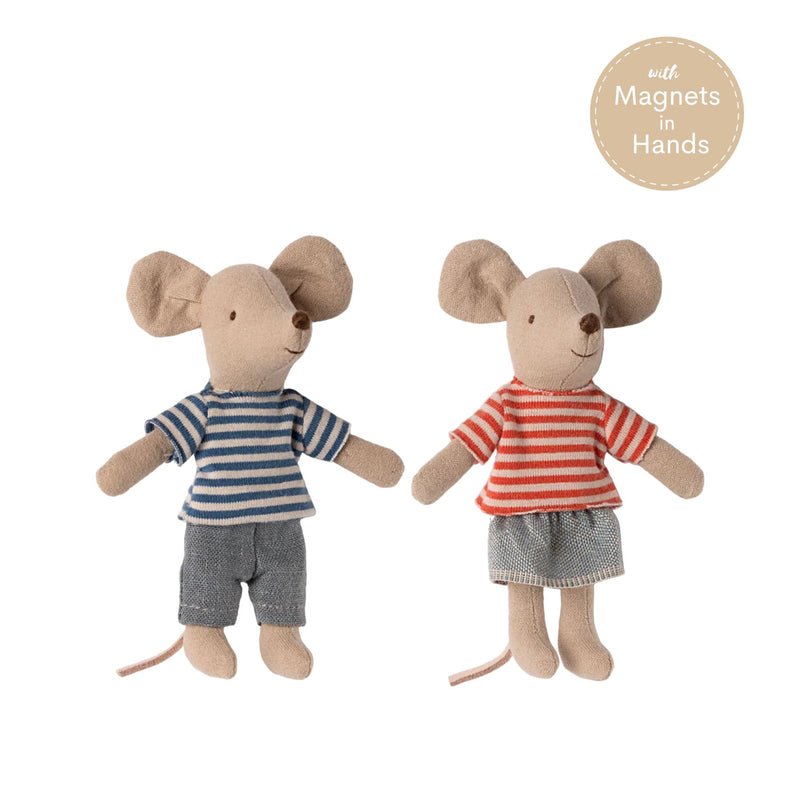 LouiMax + Stella, Little Brother and Sister Mice with Magnet Hands