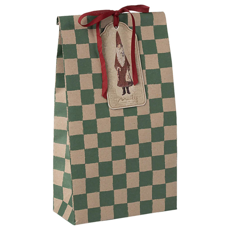 Gift Bag, Checker Green