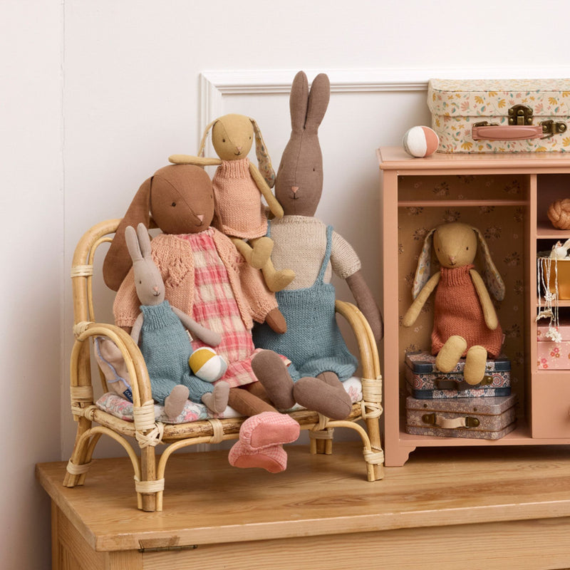 Rabbit Size 1, Classic - Knitted Blue Overall