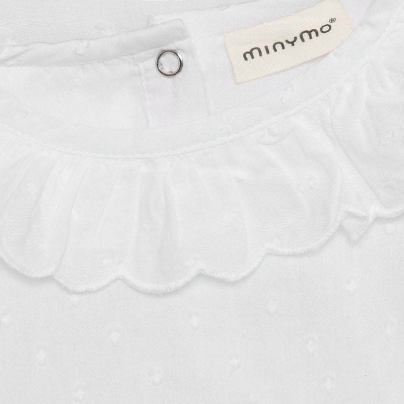 Cotton Bodysuit with Lace Collar