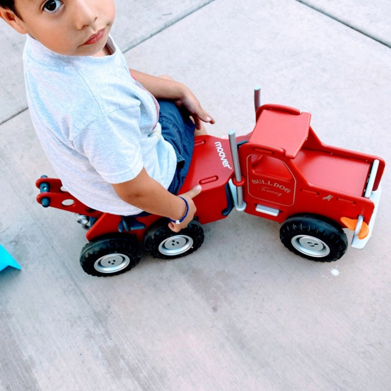 Wooden Ride-On Mack Truck, Red