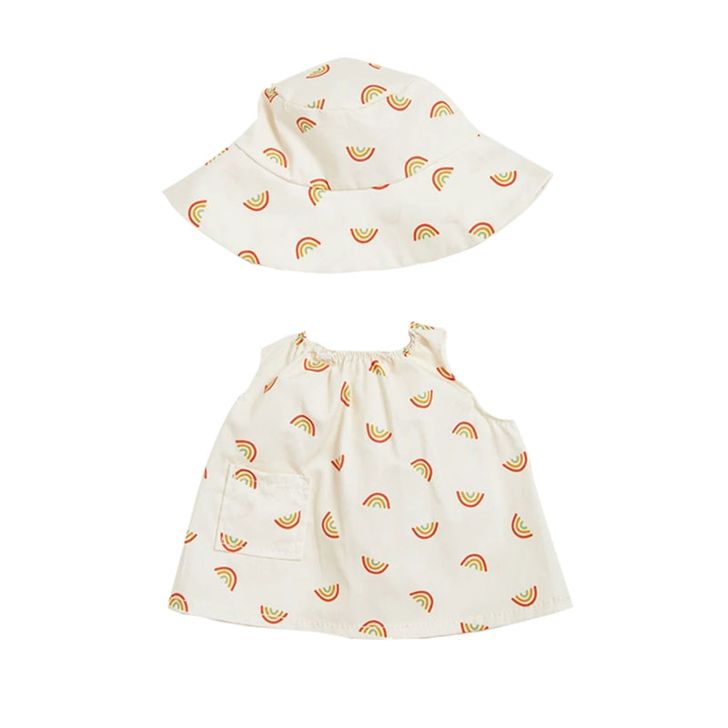 Cotton Una Rainbow Dress Set - Ivory