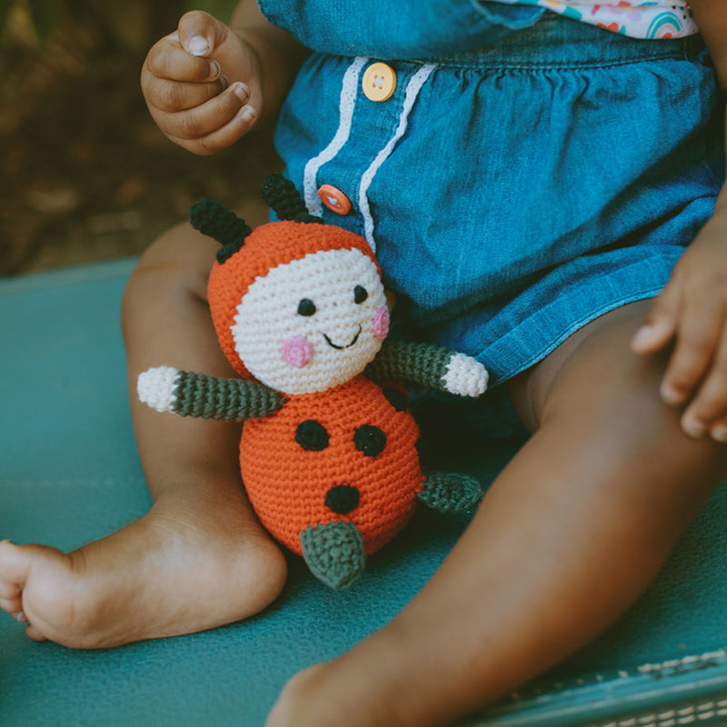 Organic Cotton Ladybug Rattle