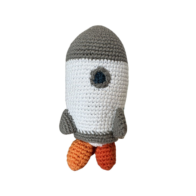 Organic Cotton Space Rocket Rattle