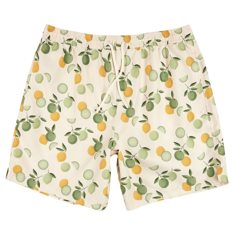 Citrus Print Swim Trunks