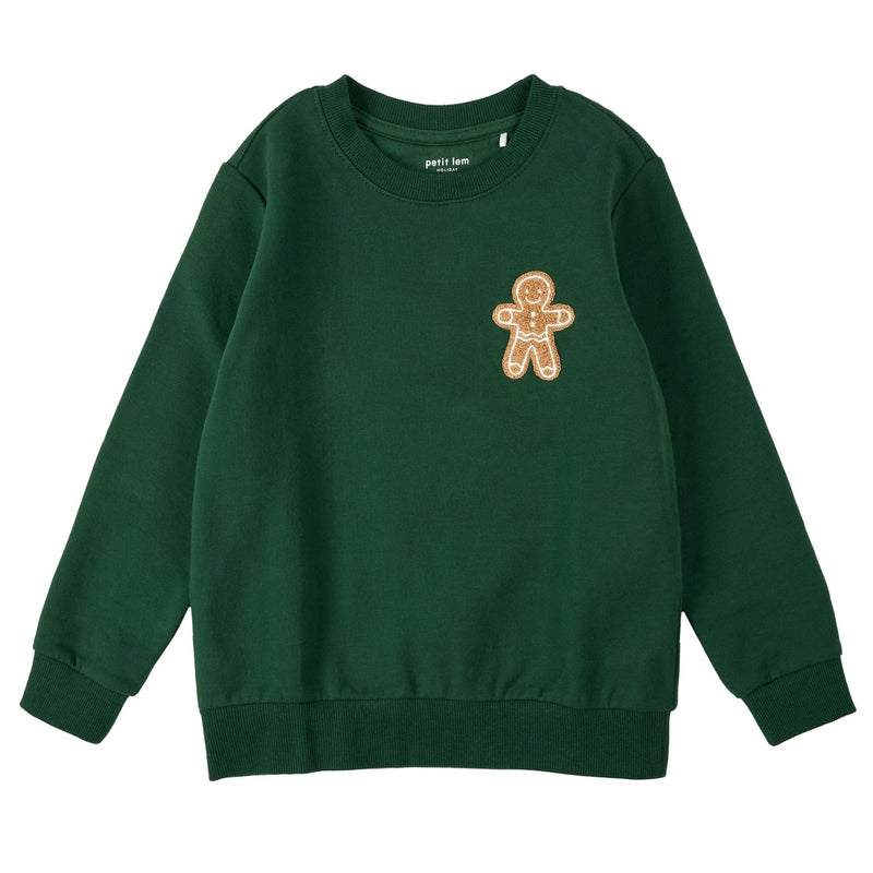 Forest Green Embroidered Gingerbread Sweatshirt