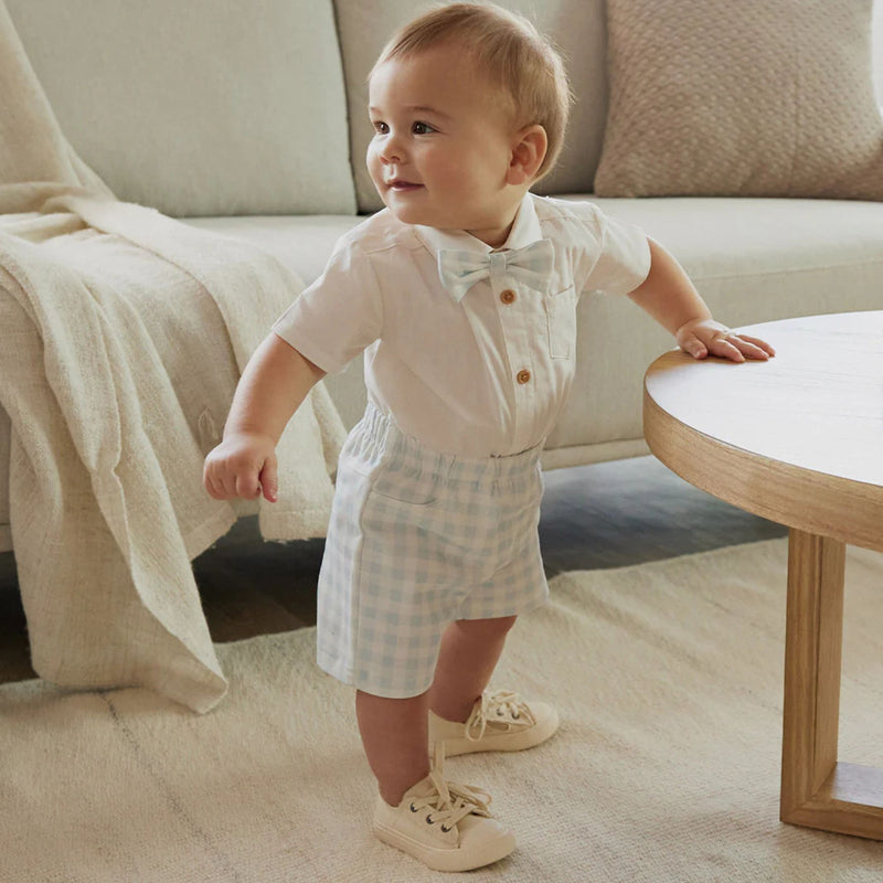 Poplin Shirt + Checked Short 3pc Set