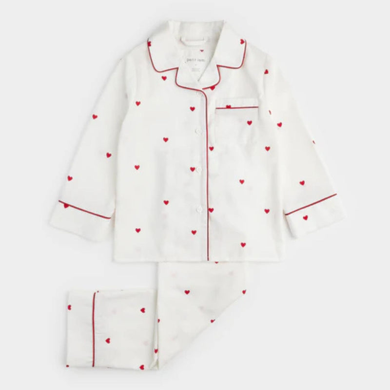Small Hearts on Poplin PJ Set