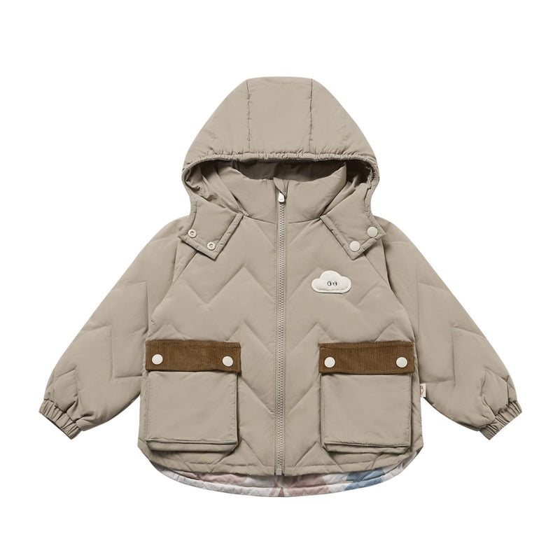 Recycled Nylon Taslon Kids Quilted Down Jacket