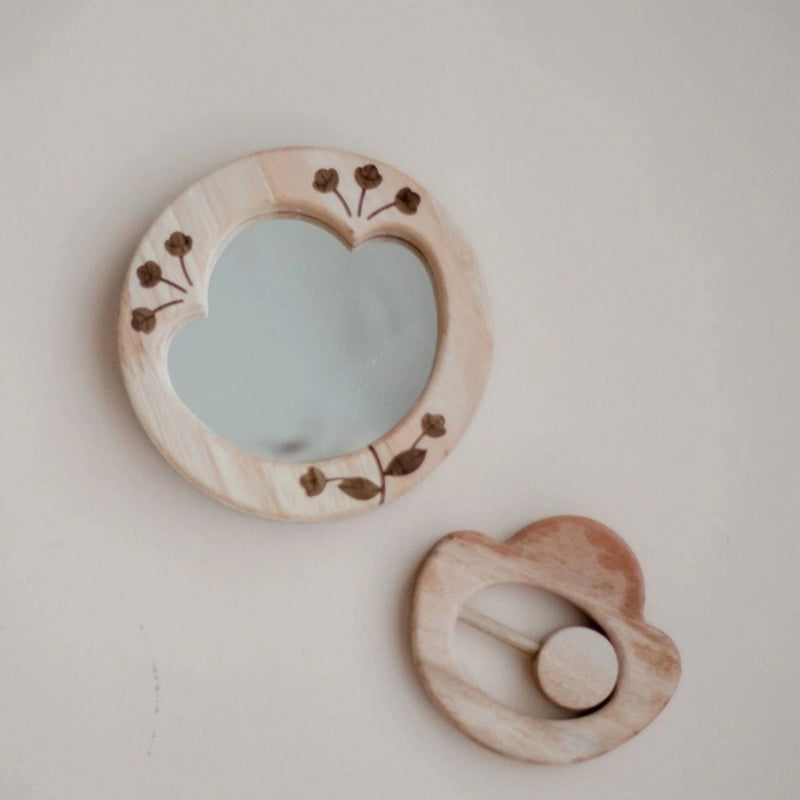 Rattle + Baby Mirror Set