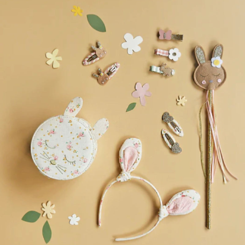 Tiny Blossom Glitter Heart Clips