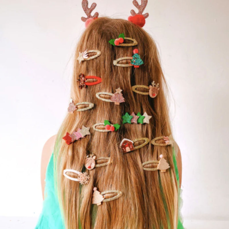 Golden Christmas Tree Clips