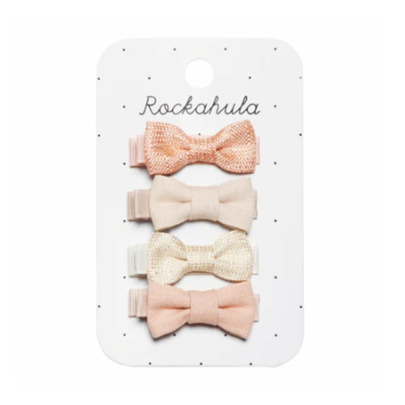Linen Mini Bow Clips