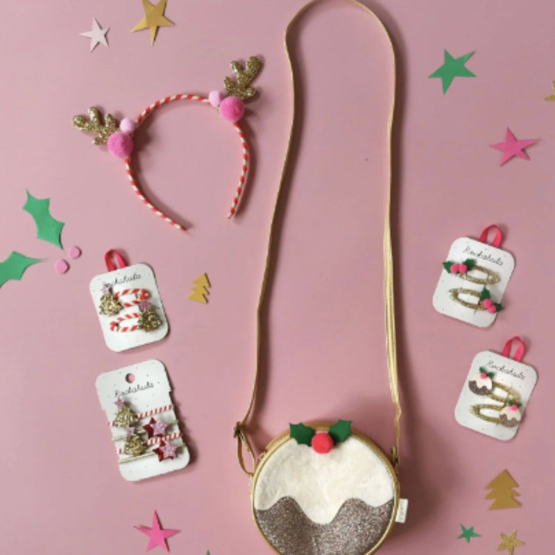 Stripy Pom Pom Reindeer Headband