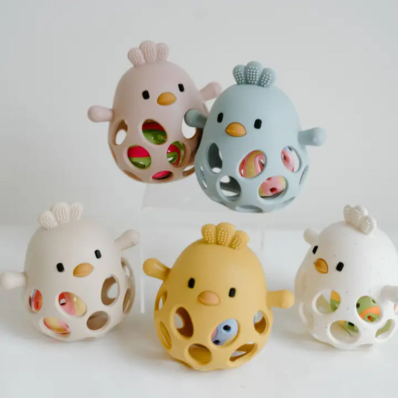 Silicone Clucky Chew + Rattle Buddy