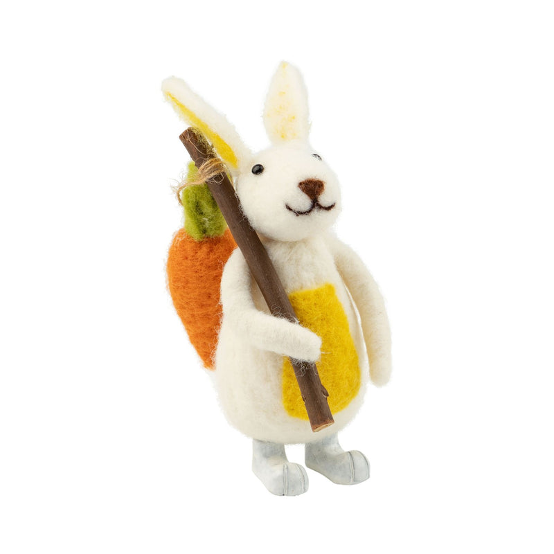 Felt Table Piece Bunny with Carrot on a Pole
