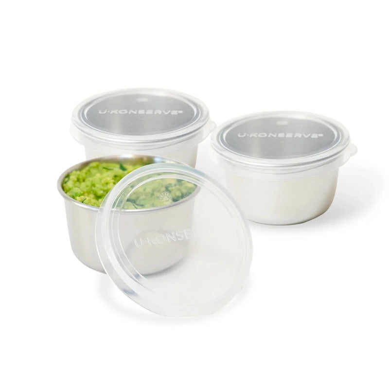 Round Stainless Steel Dip Container with Silicone Lid