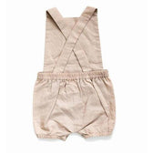 Beba Bean Vintage Linen Romper - Sand-Simply Green Baby