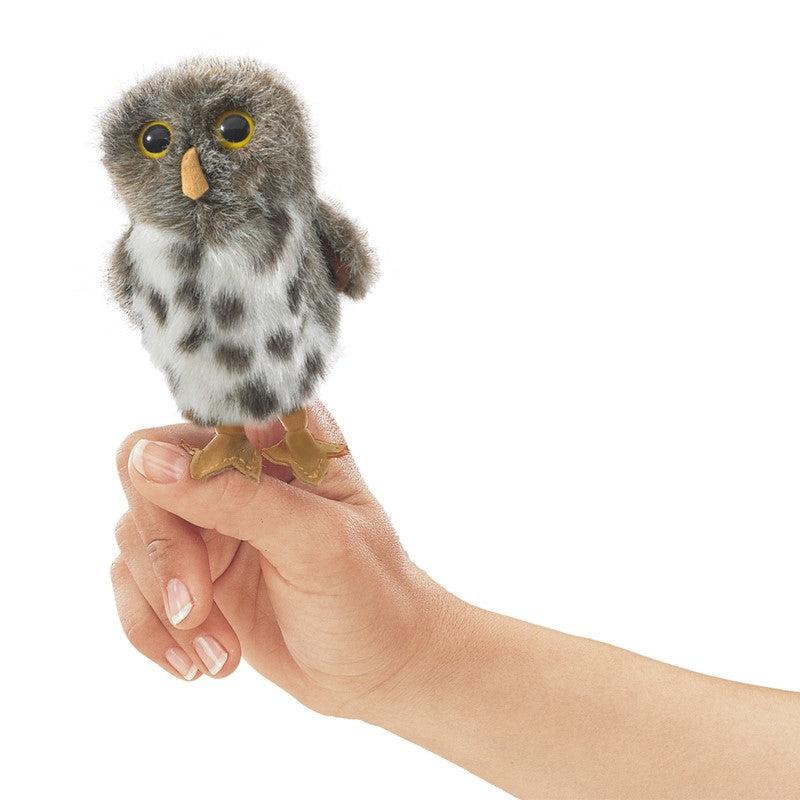 Folkmanis Finger Puppet - Spotted Owl-Simply Green Baby