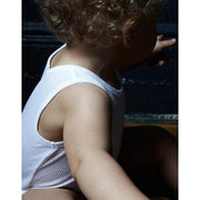 Goat-Milk Organic Onesie - Ribbed Sleeveless White-Simply Green Baby
