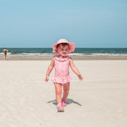 iPlay Swimsuit, One-Piece with Built-in Diaper - Coral Hibiscus-Simply Green Baby