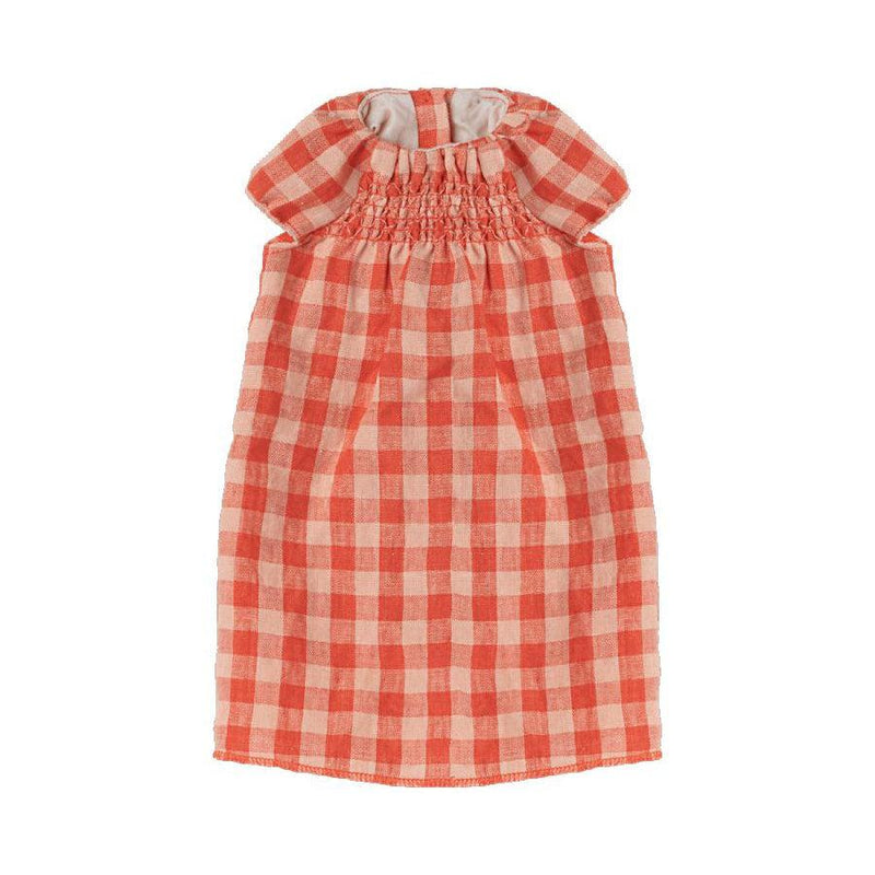 Maileg Red Plaid Dress, Size 5-Simply Green Baby